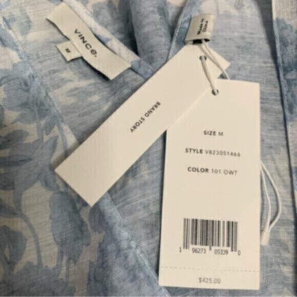 NWT Vince Dahlia Long Sleeve Double V Neck Cut Out Back Dress - Picture 14 of 15